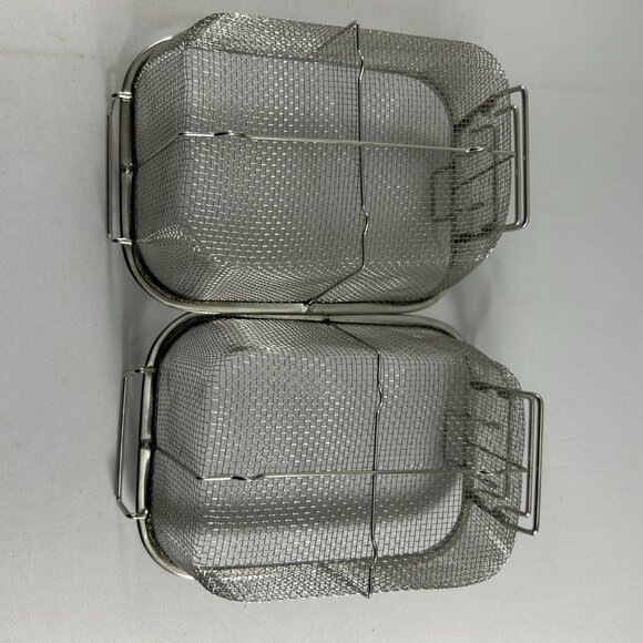 Lot 2 Fry Steamer Baskets Stainless Steel French Fries Potato Chips Strainer - Picture 6 of 8